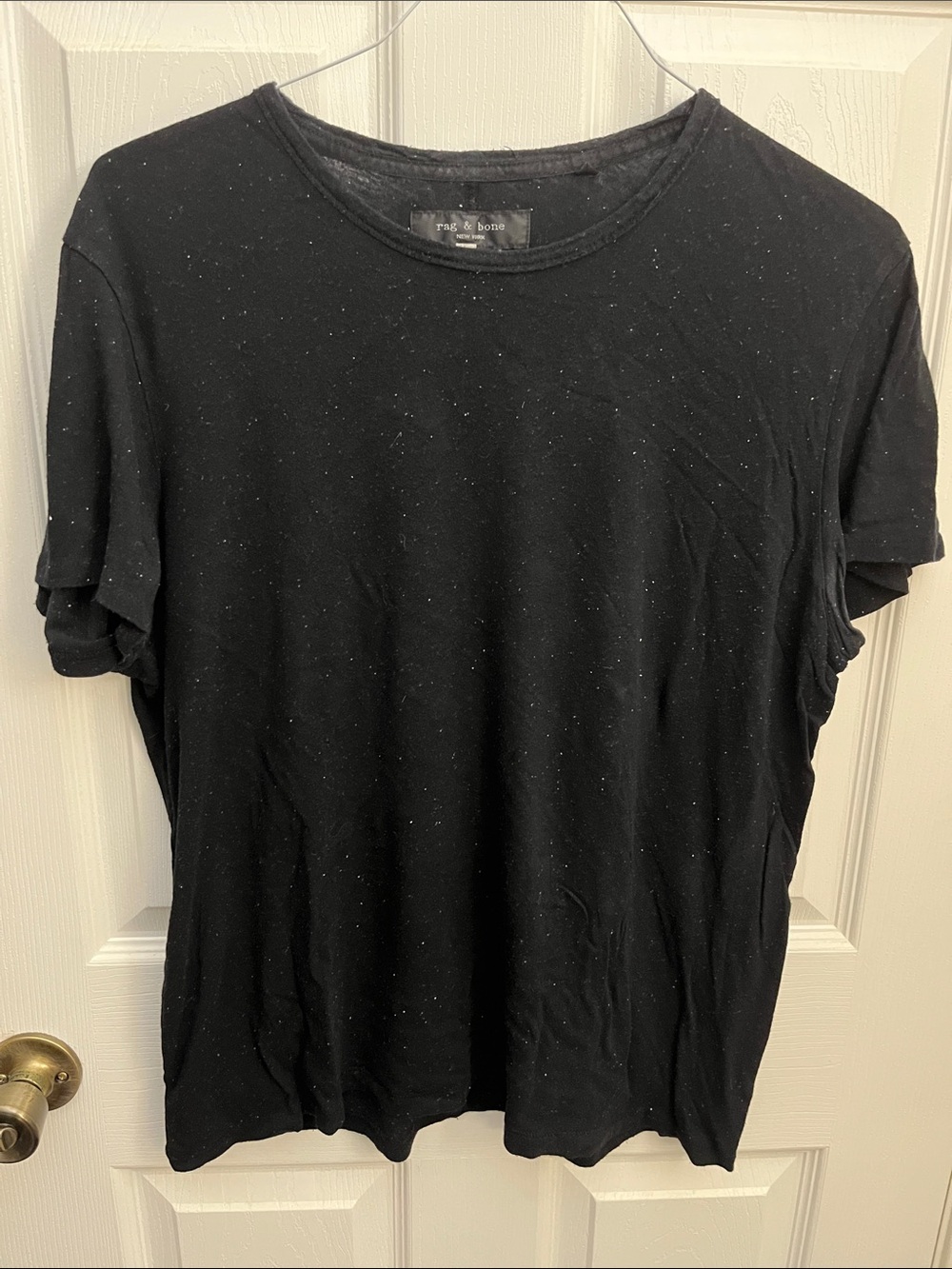 rag & bone Black Short Sleeve Crewneck Tee
